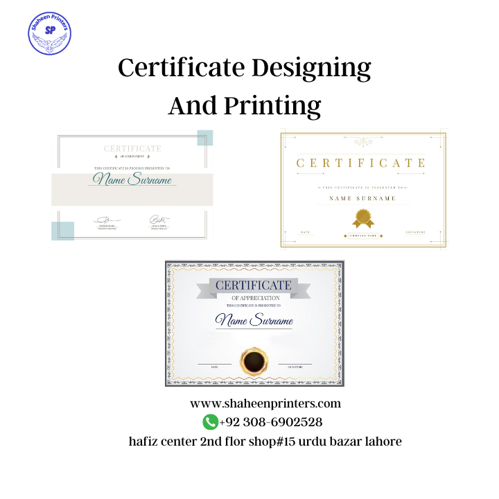 certificate printin